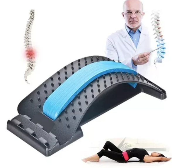 Estirador masajeador Lumbar con acupresión y terapia magnética + Totalmente gratis uno Mini Masajeador Parche Mariposa