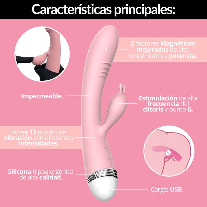 MASAJEADOR DUPLO PUNTO EM SILICONA - TU MOMENTO, TU RITMO, TU BIENESTAR 🌸