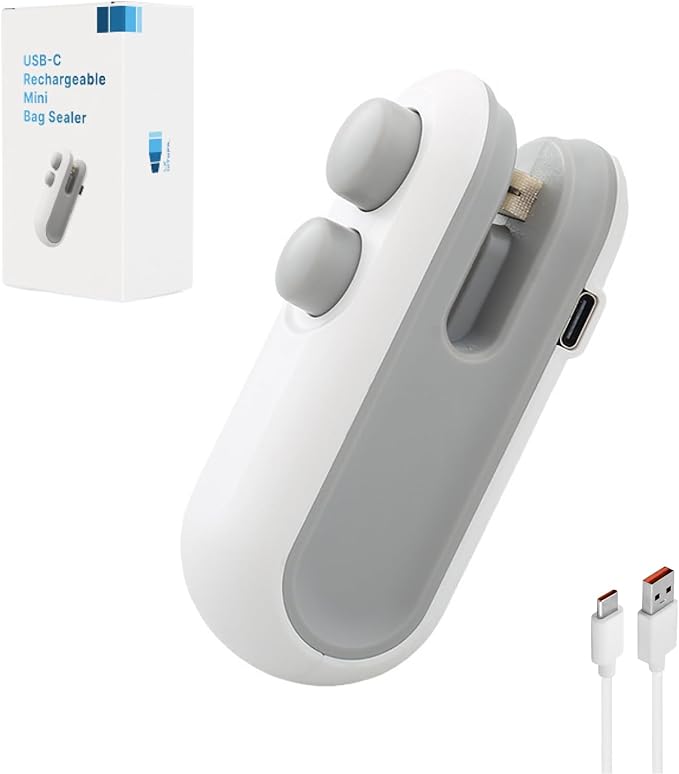 Mini Sellador de Bolsas Con Cortador Recarregable