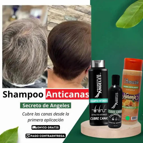 Shampoo Original Cubre Canas Secreto de Ángeles + Colageno y Exfoliante GRATIS